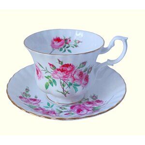 Vintage Teacup and Saucer Royal Albert Pink Roses Tea Cup